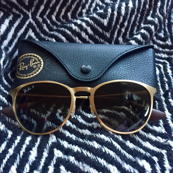✨sold ✨ Ray-Ban Gold Round Sunglasses, Polarized - Picture 2 of 7